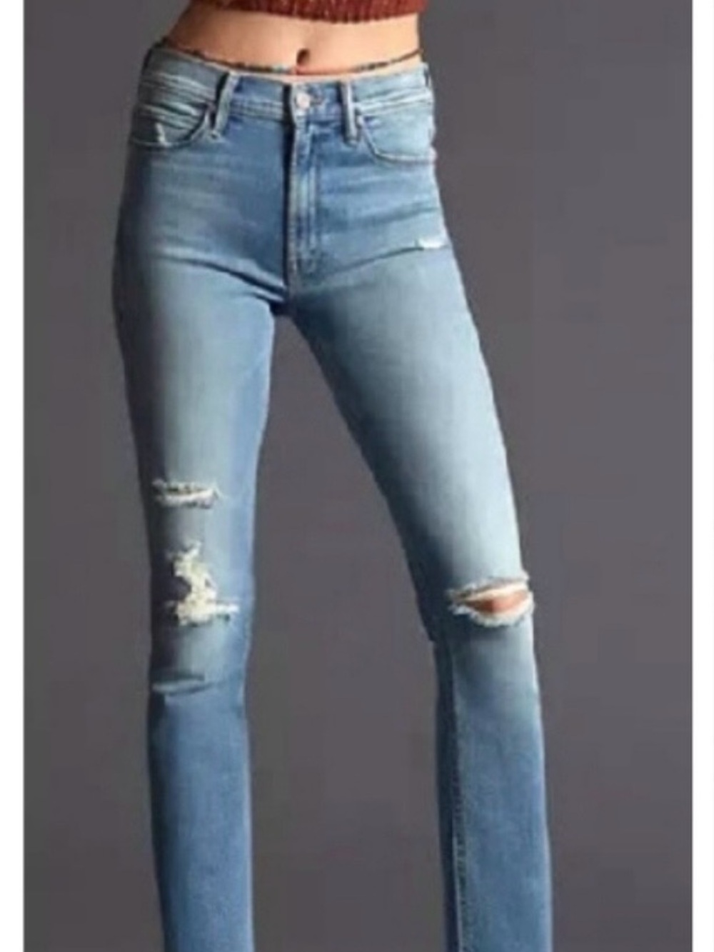 MOTHER The Midrise Dazzler Ankle Fray in Weekend Kitten